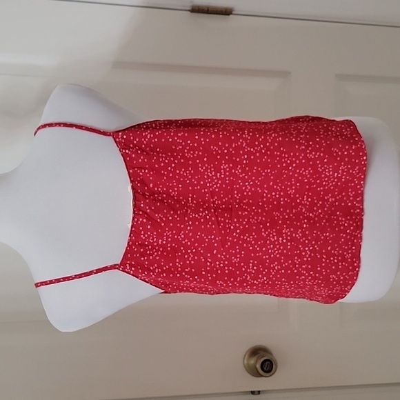 Lush Size M Berry-Cream Devon Knot Front Cami Blouse. Sleeveless, Exc Used Cond - Picture 5 of 12